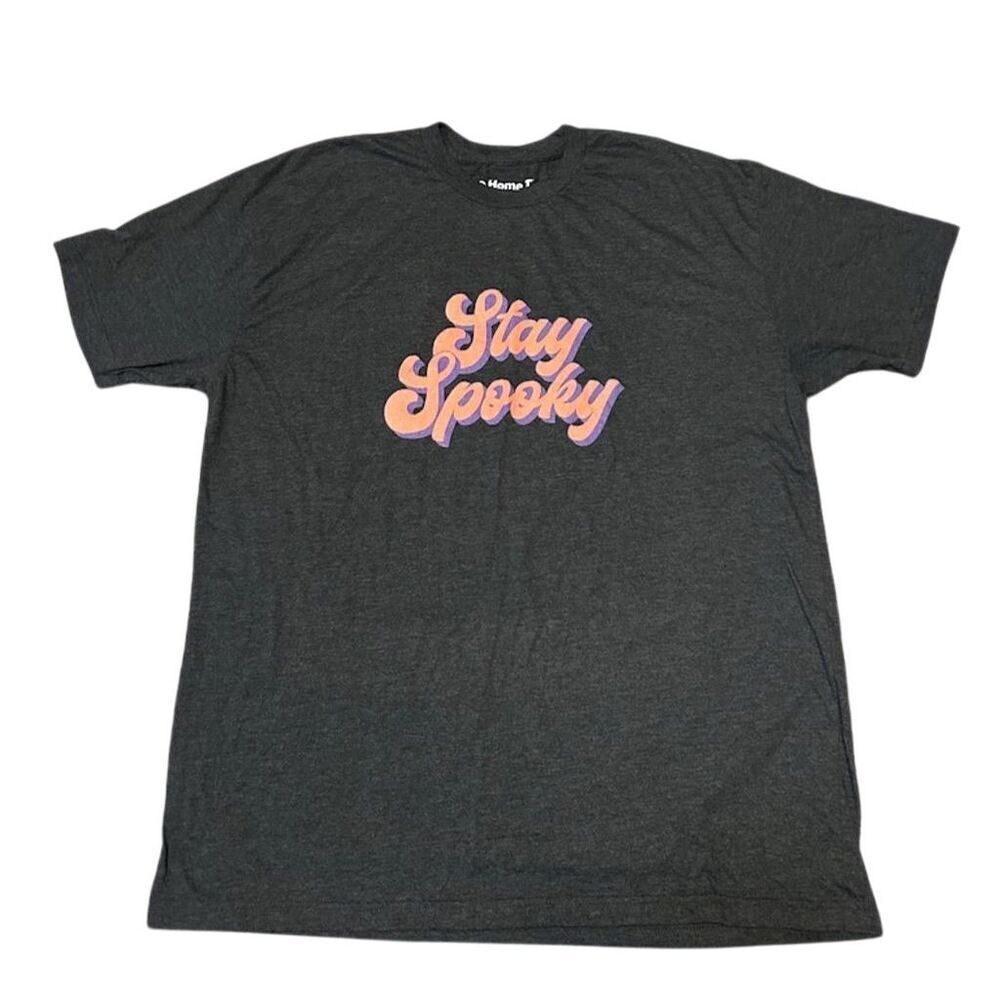 The Home T Stay Spooky Halloween Graphic T-Shirt Gray Unisex 2XL